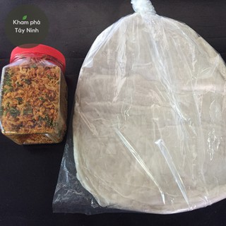 ✨(Cặp đôi hoàn hảo)✨ - Combo 500gr bánh tráng phơi sương Trảng Bàng + 200gr muối tôm hành phi Tây Ninh ngon miễn bàn