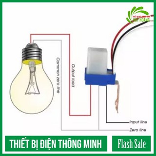 bộ 02 công tắc cảm biến ánh sáng điện 220V bóng tối đa 80W