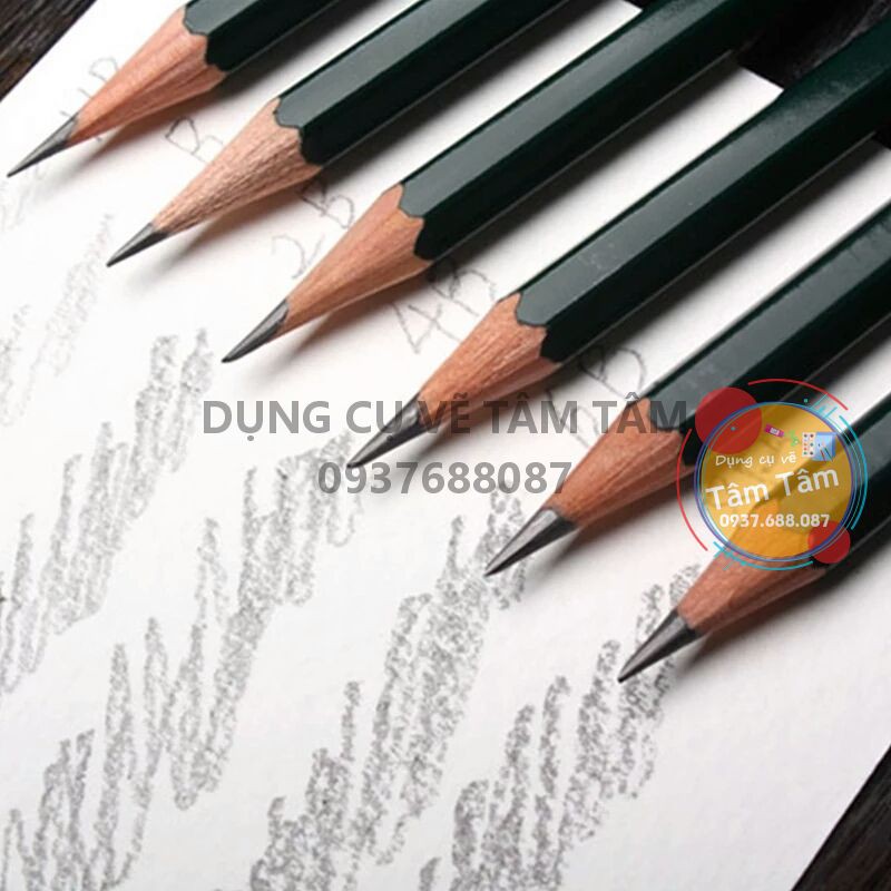 Bút Chì phác thảo, bút chì đen Castell 9000, Faber Castell-Dụng cụ vẽ Tâm Tâm