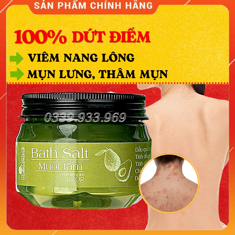 Muối Tắm Thảo Mộc I'm Nature - Muối Tắm Giảm Mụn Lưng, Mụn Body, Viêm Nang Lông 220Gr