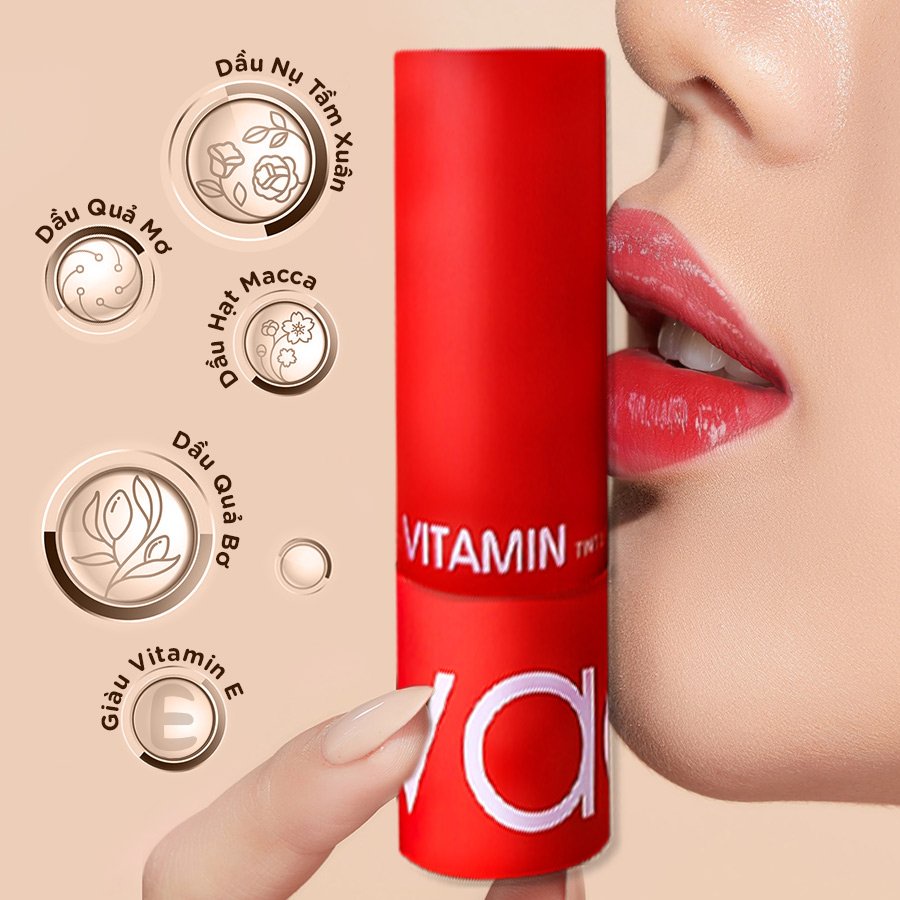 Son Dưỡng Môi Có Màu Lâu Phai Vacci Vitamin Tint Lipstick (Hàn Quốc)