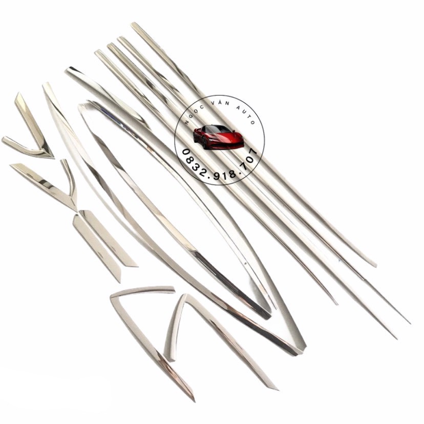 Nẹp chân kính + cong kính Accent 2018 - 2023, inox cao cấp