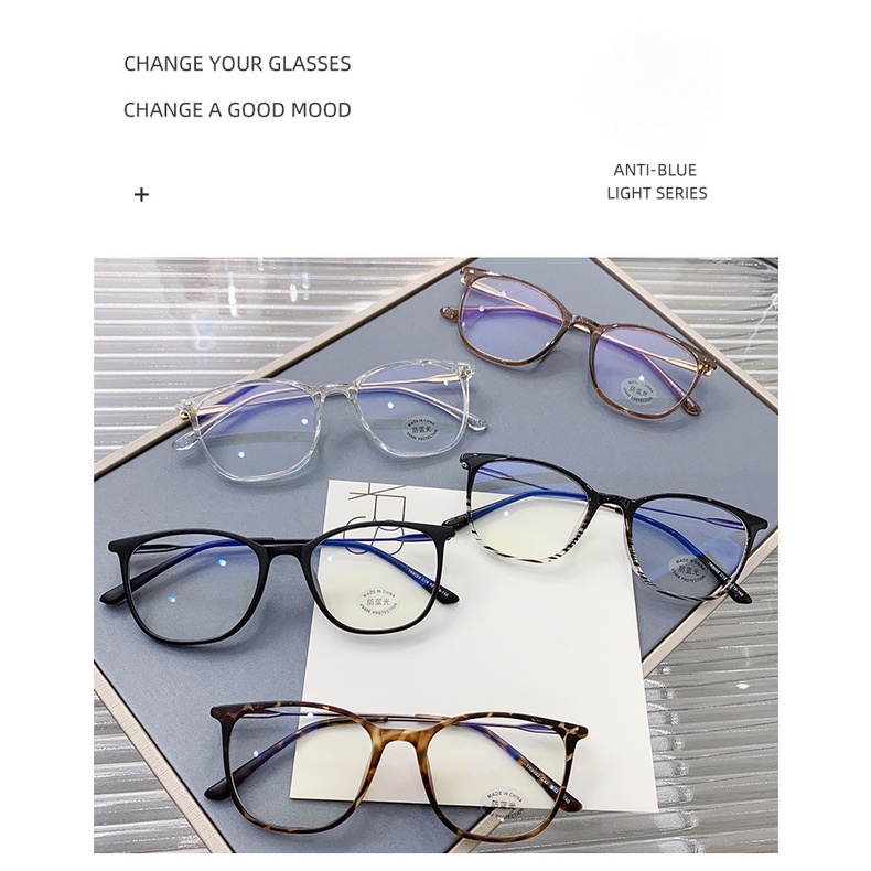 Mắt Kính TR90 Chống Bức Xạ Siêu Nhẹ Phong Cách Hàn Quốc Cho Nam Nữ