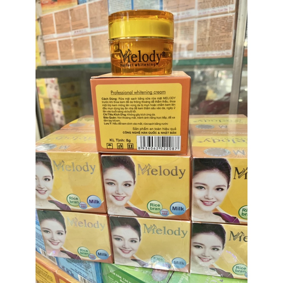 [ chính hãng-giá sỉ] kem MELODY giảm mụn- liền sẹo-mờ thâm-nuôi dưỡng làn da trắng sáng và mềm mịn hủ 8G