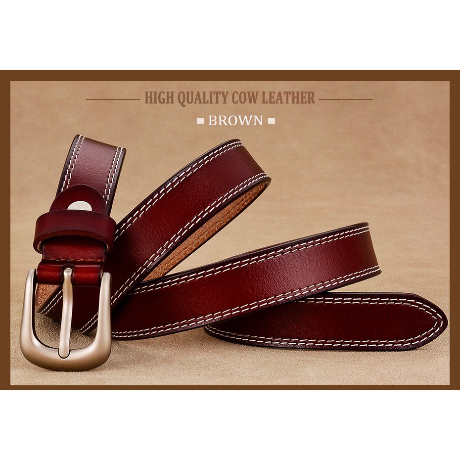Thắt Lưng Da Bò 2.3Cm Chất Lượng Cao Có Khóa Cài Thời Trang Cho Nữ