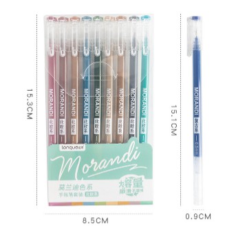 Set 9 Bút Mực Gel Morandi Nhiều Màu Nét 0.5mm DIY - Văn phòng phẩm sáng tạo - MyNa Mart