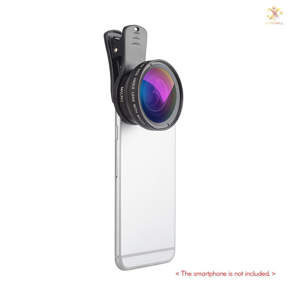 E&T APEXEL APL-0.45WM Phone Lens Kit 0.45X Super Wide Angle & 12.5X Super Macro Lens HD Camera Lense