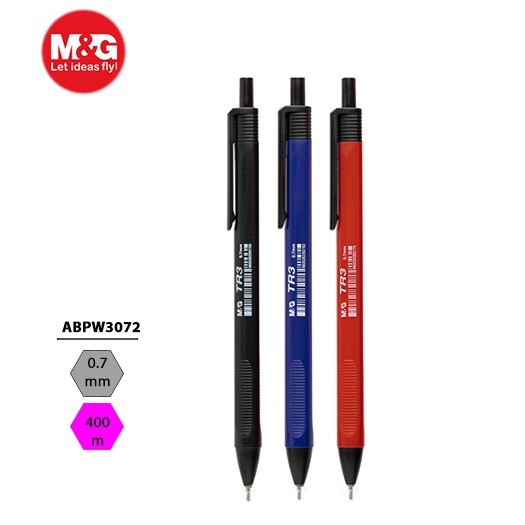 Bút bi dầu Semi Gel / Bút bi tam giác TR3 ABPW3072 êm trơn viết được trên giấy bóng dầu, giấy ướt