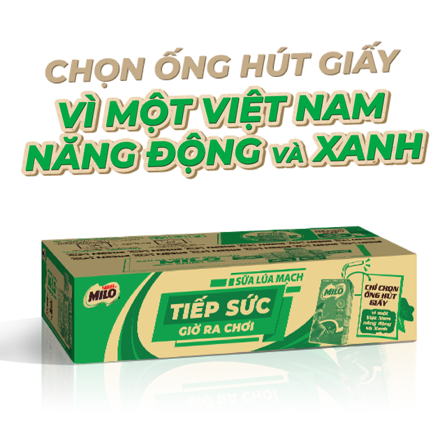 [Mã FMCGWIN2 giảm 10% tối đa 80K đơn 399K] Sữa lúa mạch Nestlé® MILO® thùng 48 hộp x 115ml