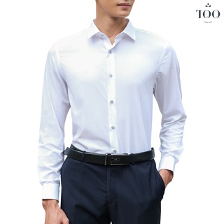 Áo sơ mi nam dài tay TQQ dáng Slim fit công sở ôm nhẹ K365CS - CSB màu trắng phối kẻ chìm tinh tế