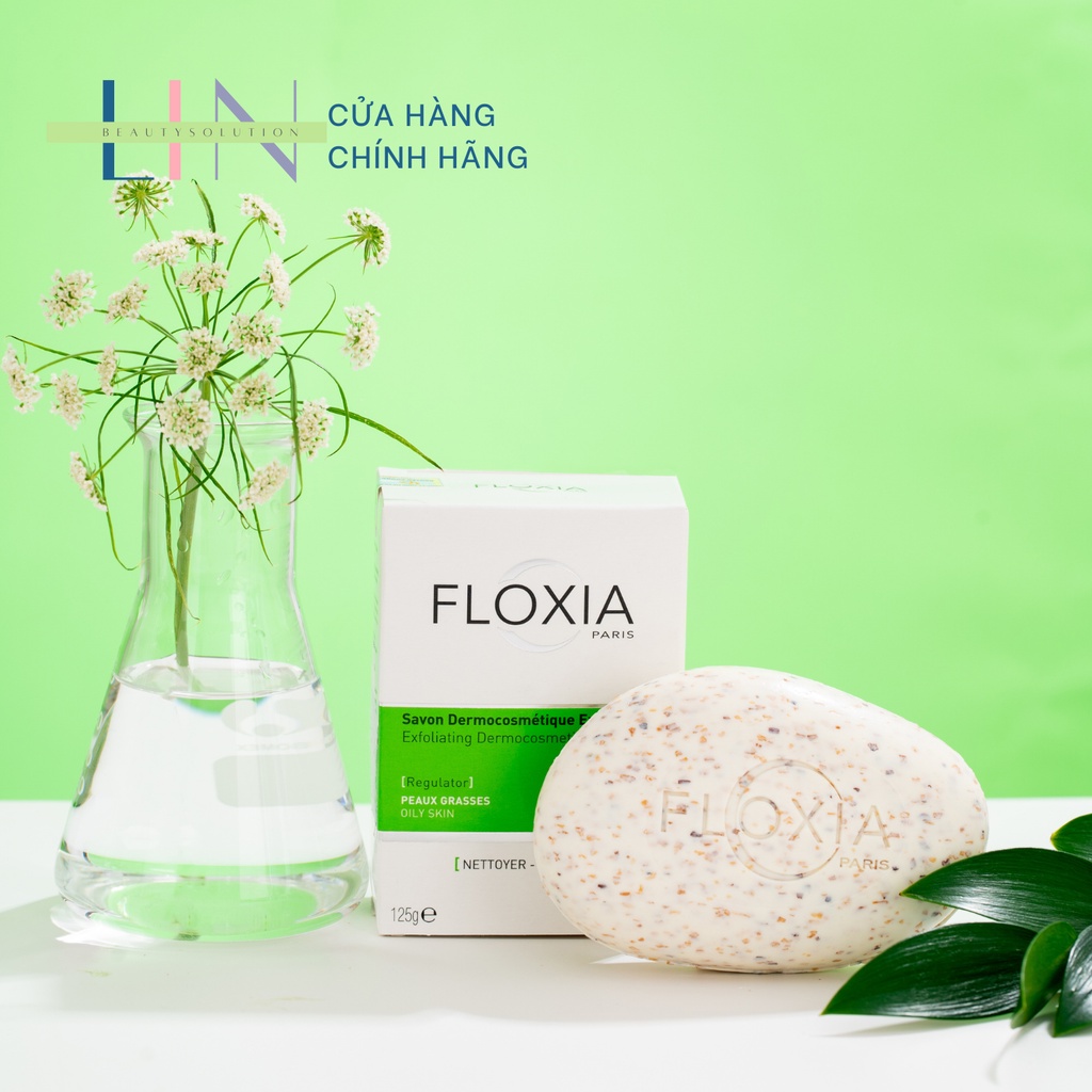 FLOXA - EXFOLIATING DERMOCOSMETIC SOAP REGULATOR - Xà bông tẩy tế bào chết, làm sạch, phục hồi da, giảm bóng nhờN