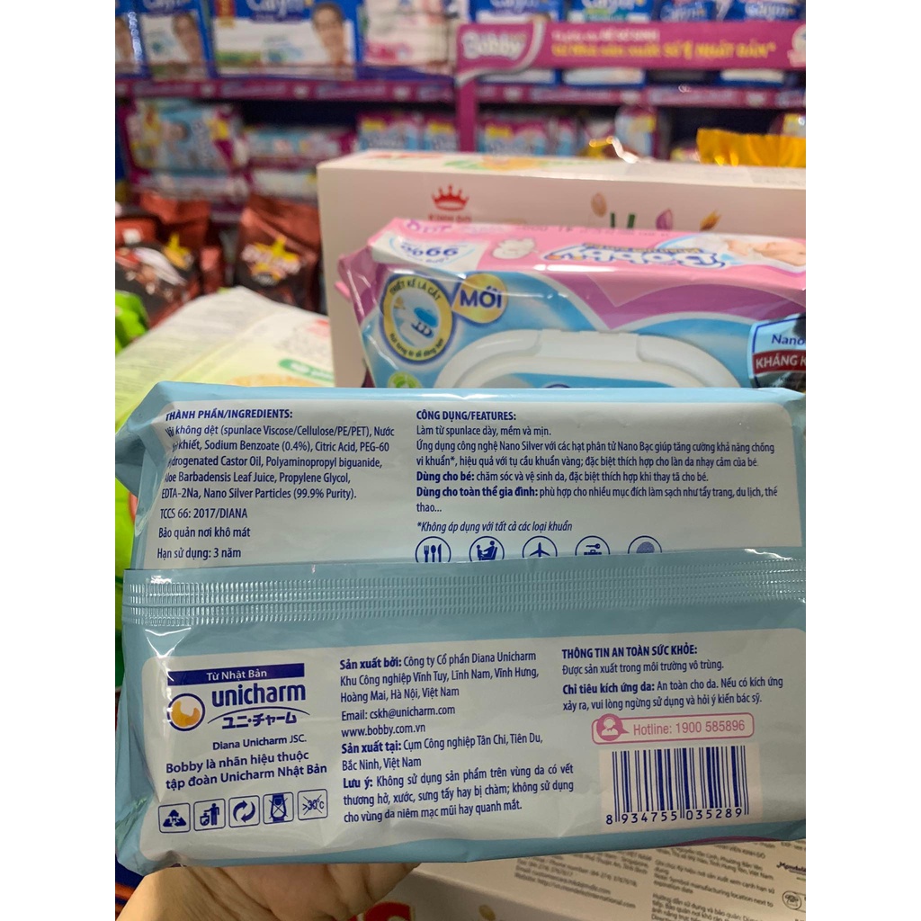Khăn ướt Bobby không mùi/có mùi 100 tờ
