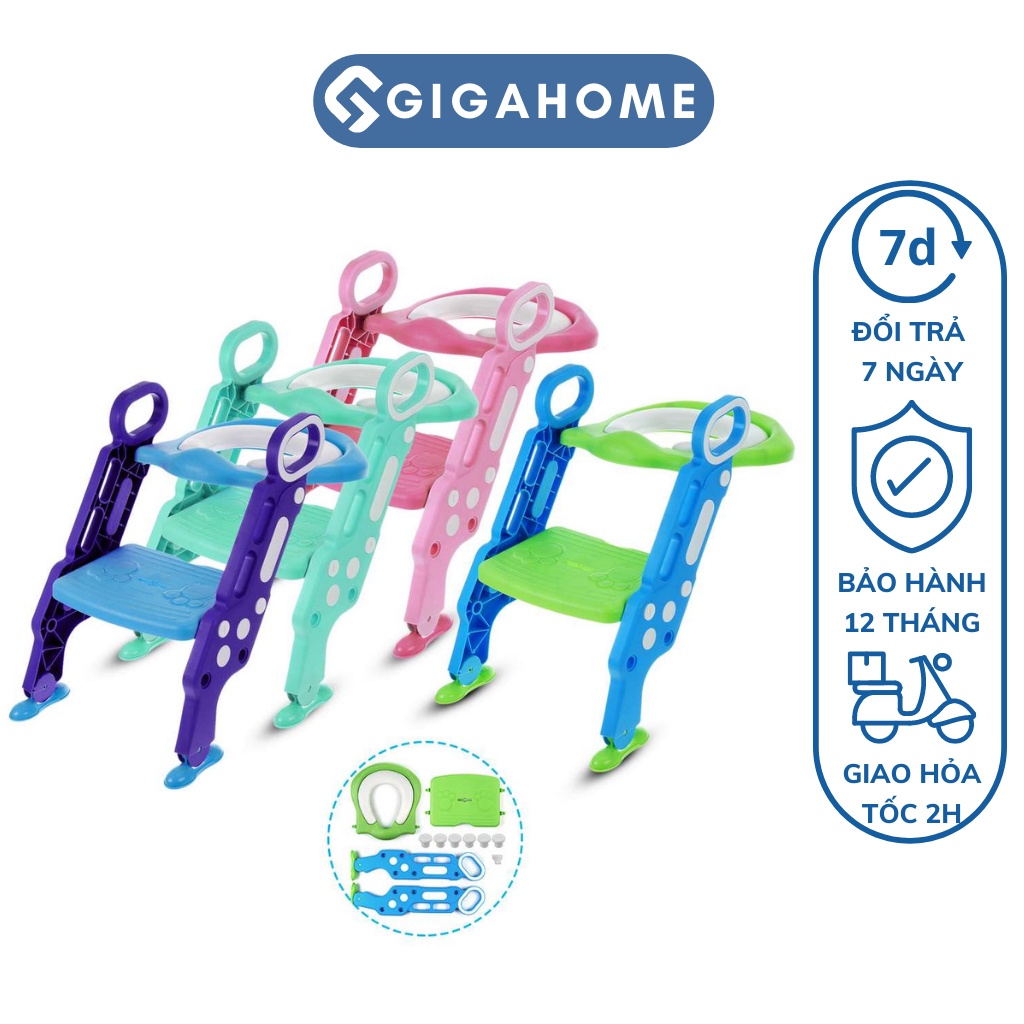 Bệ Thu Nhỏ Bồn Cầu Có Thang Bô Vệ Sinh GGIAHOME Gấp Gọn Tiện Lợi Kèm Tay Vịn 7547