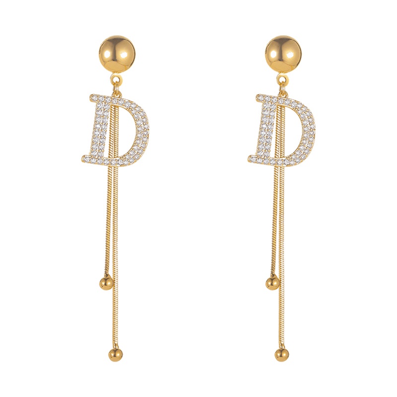 Khuyên tai phối tua rua dáng dài đính đá sang trọng cho nữ