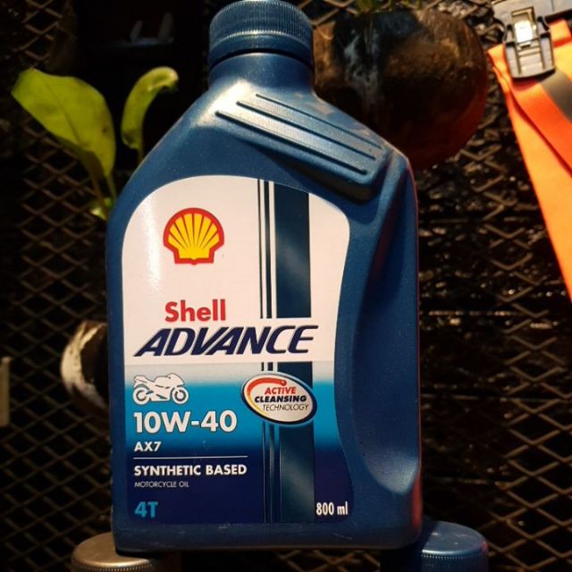 NHỚT SHELL ADVANCE AX7 10W40 Synthetic Based 0,8L (Nhớt xe số)