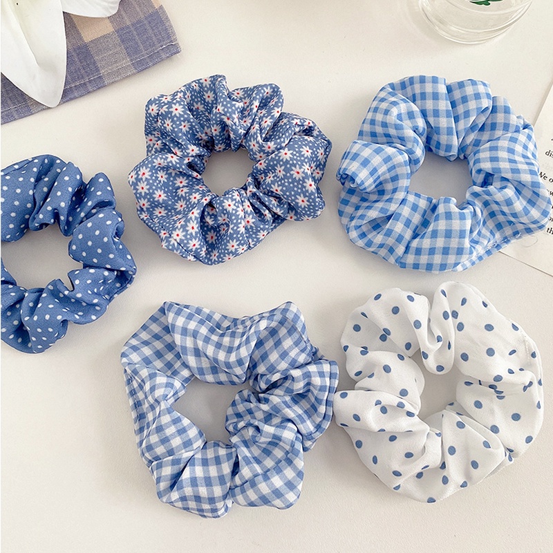 Dây buộc tóc co giãn nhiều họa tiết tùy chọn đơn giản dễ thương cho nữ