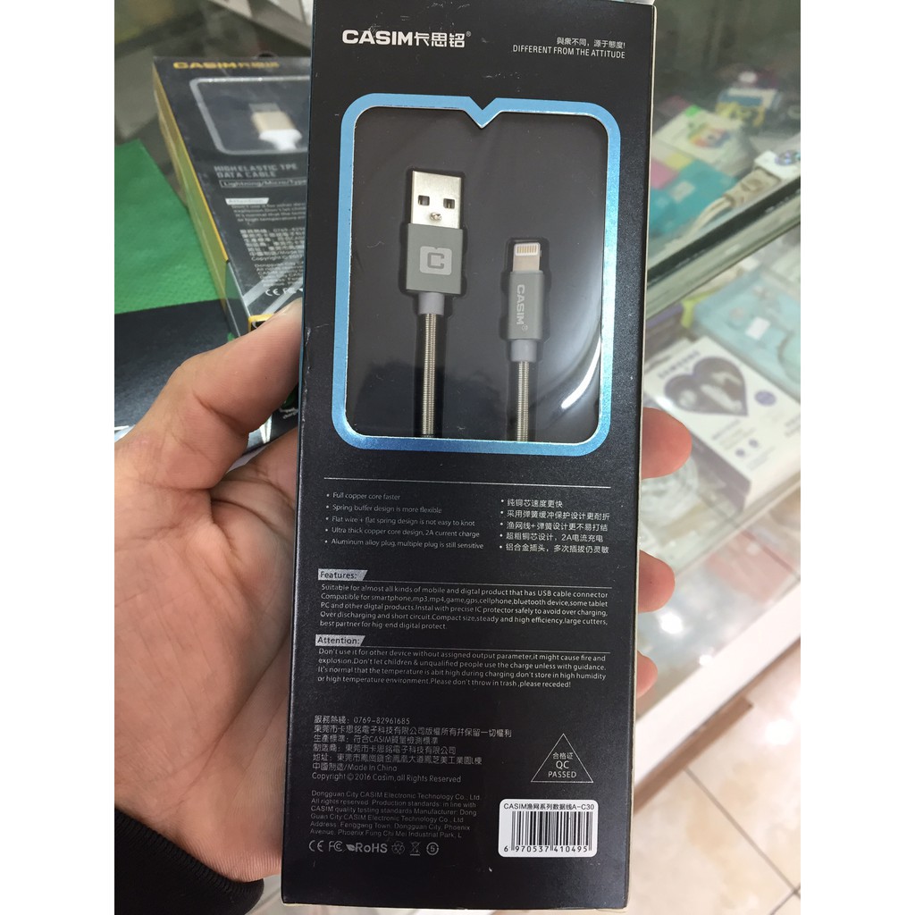 Cáp Sạc Casim C30- Cáp sạc chính hãng C30 - Cáp chính hãng casim -Dây cáp sạc Iphone/ Android/ type C C30 Casim