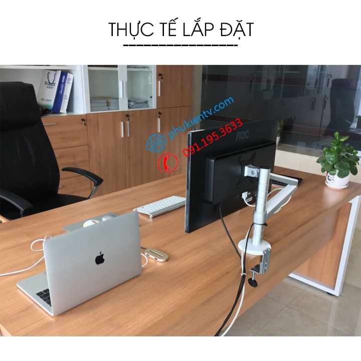 Giá Treo Màn Hình Máy Tính OA - 3S 17 - 27 inch / Tay Treo Màn Hình Gắn Bàn Hợp Kim Nhôm Cao Cấp