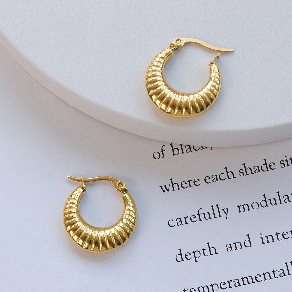 Bông Tai Hình Chữ Cường Điệu Mạ Vàng 18K Thời Trang Cho Nữ