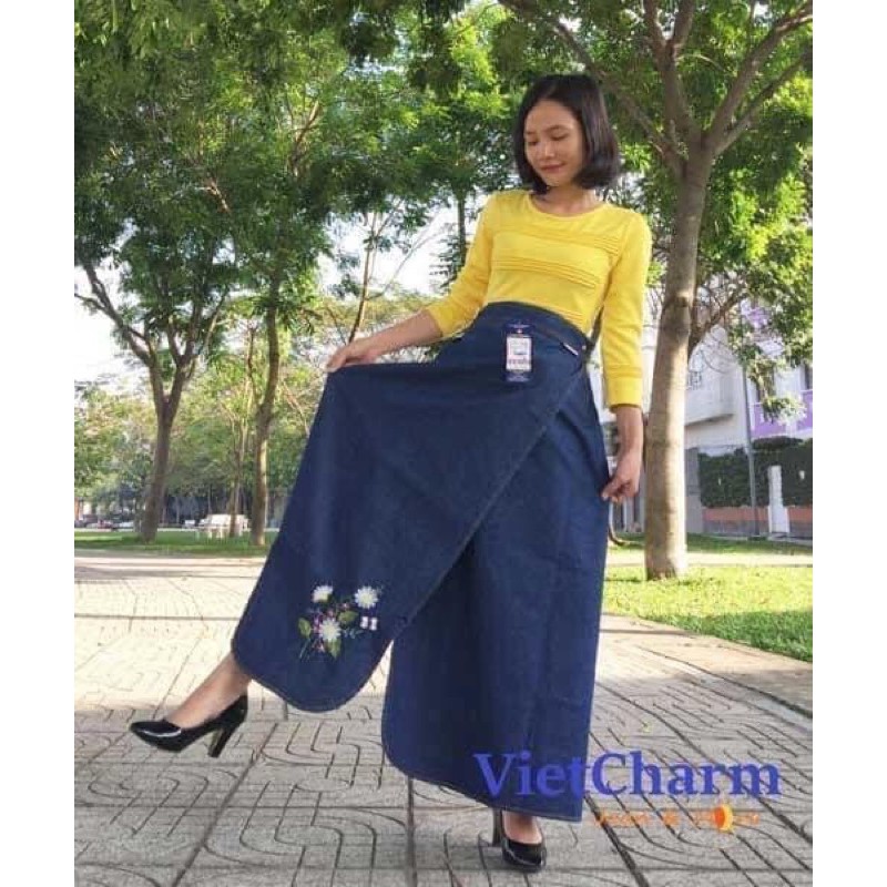 Váy quần chống nắng jean mặc được 2 dạng váy và quần | BigBuy360 - bigbuy360.vn