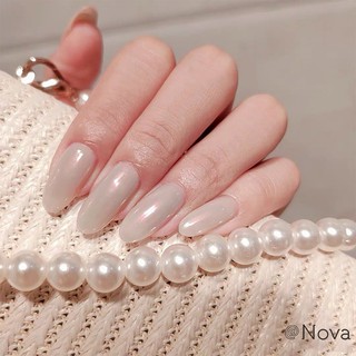 ❤Hàng Mới Về Bộ 24 Móng Tay Giả Đầu Tròn Dài Đính Ngọc Trai Giả Thời Trang