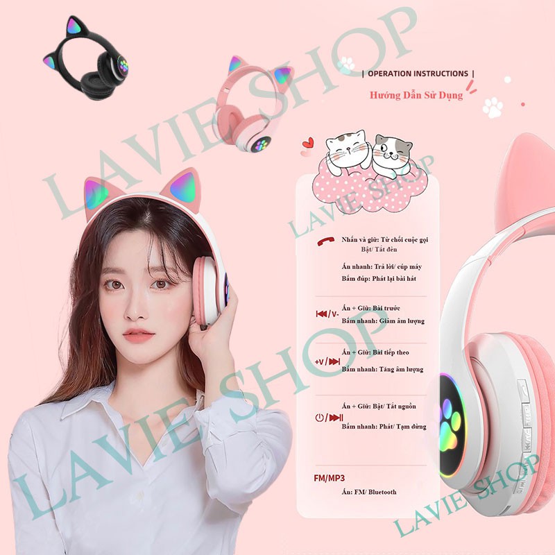 Headphone Bluetooth Tai Mèo|Tai Nghe Mèo Dễ Thương Bluetooth 5.0 Có Mic Led Siêu Nhạy, Bass Cực Ấm- BH 12 Tháng Legend | BigBuy360 - bigbuy360.vn