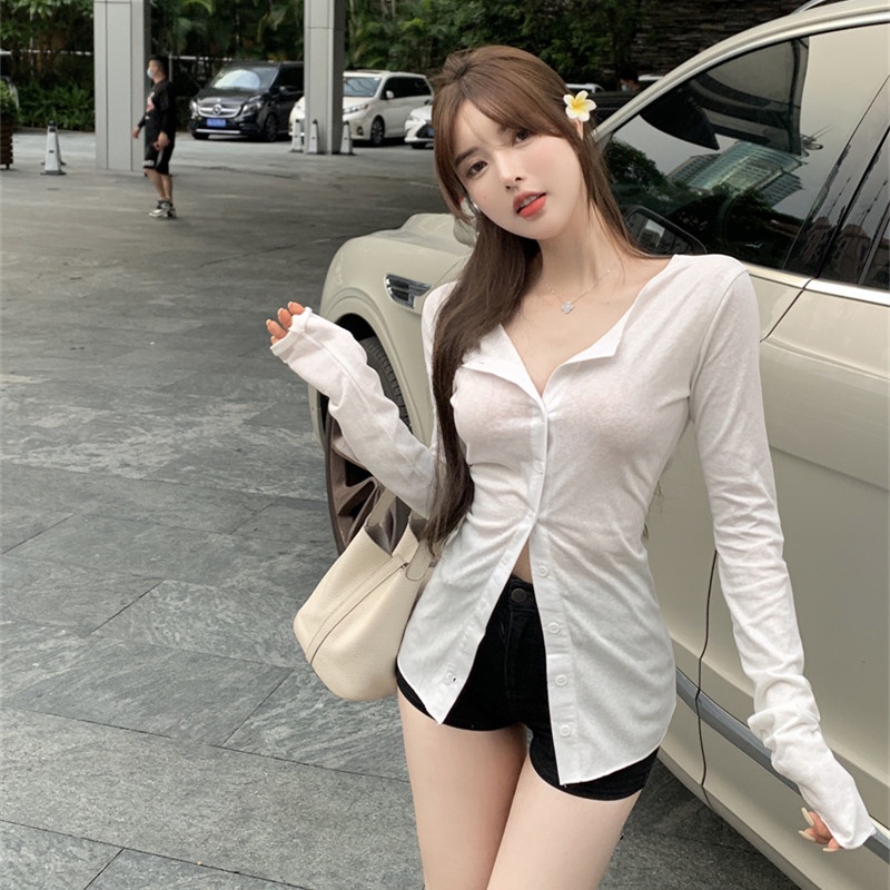 Áo Thun Nữ Dài Tay Cổ Tròn Thời Trang Hàn