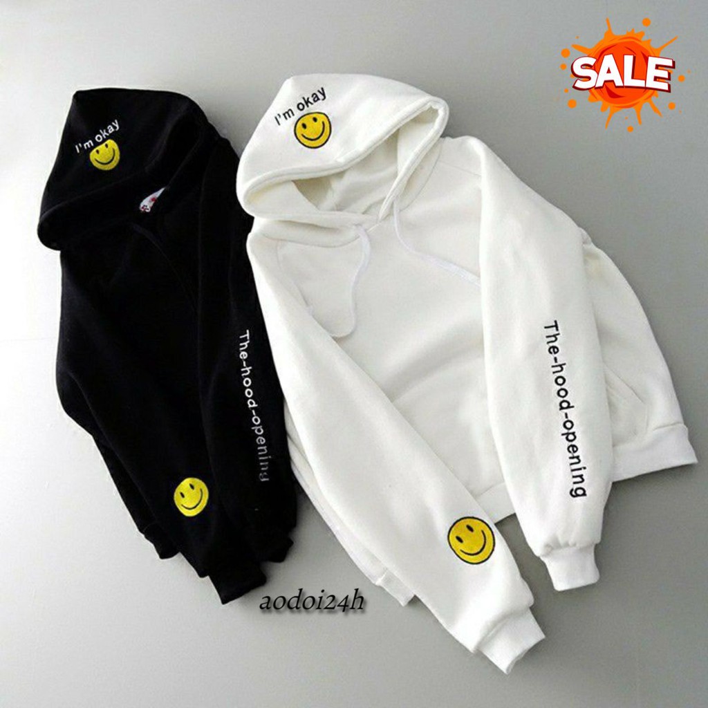 [ Nhập Mã DJAF0523 Giảm 10% ] 🌻 Freeship 🌻 - Áo Đôi Hoodie Thu Đông Hình Mặt Cười
