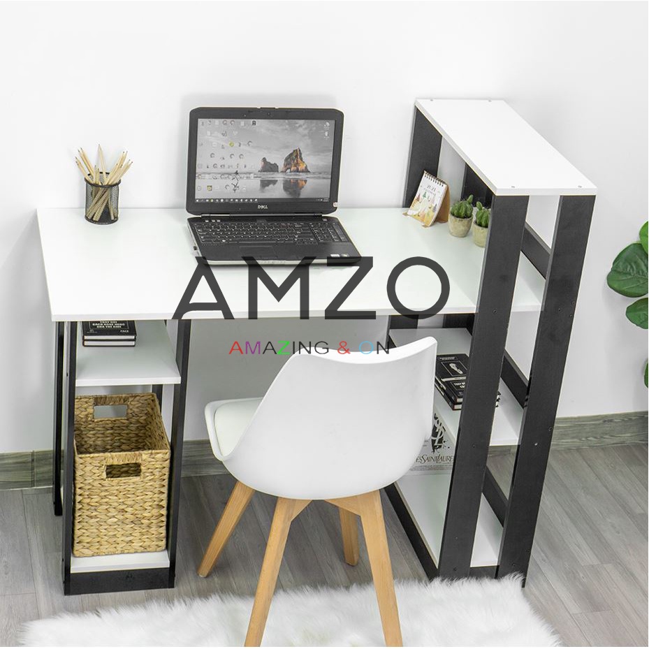 Bàn làm việc bàn học gỗ kèm kệ sách AMZO