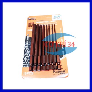 Bộ 8 lục giác dài 100mm KAPUSI JAPAN cho máy khoan, máy bắn vít
