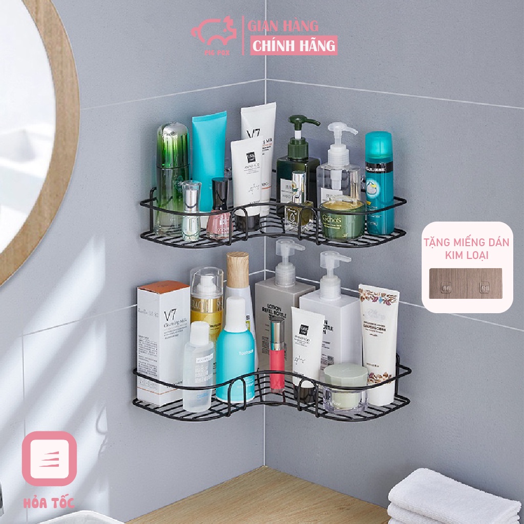Combo Kệ Góc Dán Tường Để Đồ Nhà Tắm Chất Liệu Thép Bản To Không Rỉ - PIGPOX