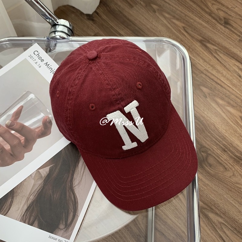 Mũ Lưỡi Trai Vải Cotton In Chữ N Kiểu Hàn Quốc Cá Tính