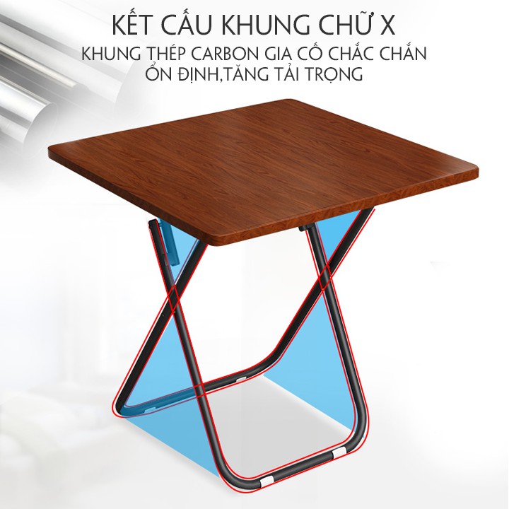 Bộ bàn ăn gấp gọn thông minh, Gấp Xếp Siêu Gọn Gàng với 1 bàn và 4 ghế KT 60 X 60 X 71cm (M031-1)