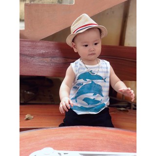 set 2 bộ ba lỗ cute hạt me cho bé