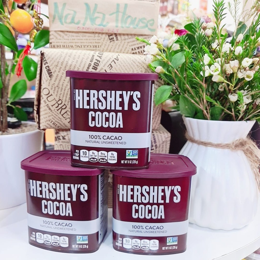 Bột cacao nguyên chất, không đường Hershey’s Cocoa 226g ( Date 8/2022)