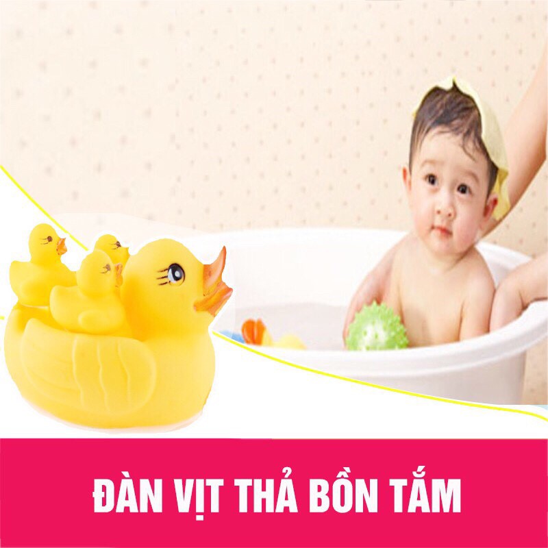 Đồ chơi đàn vịt thả bồn tắm bóp kêu chút chít cho bé