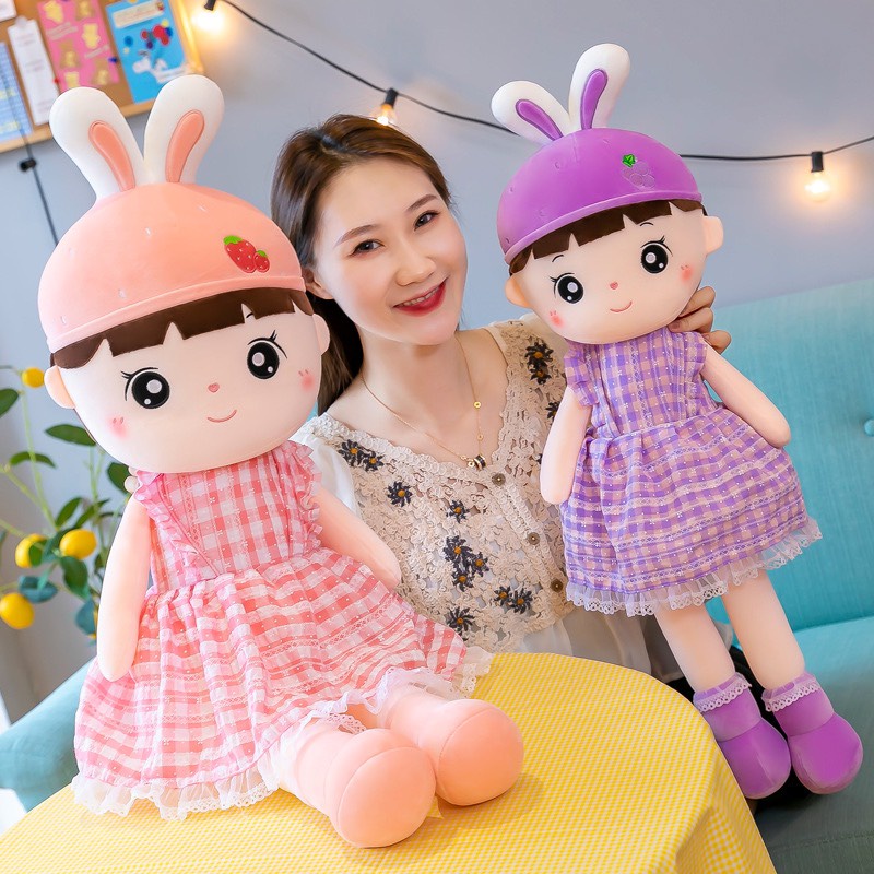 Gấu Bông Búp Bê Aisi -Búp Bê Đội Nón Thỏ Siêu Cute