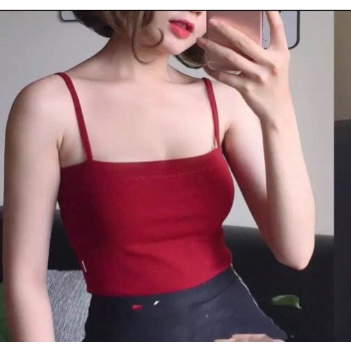 Áo 2 dây croptop thun cotton sexy gợi cảm theo phong cách trẻ trung hiện đại