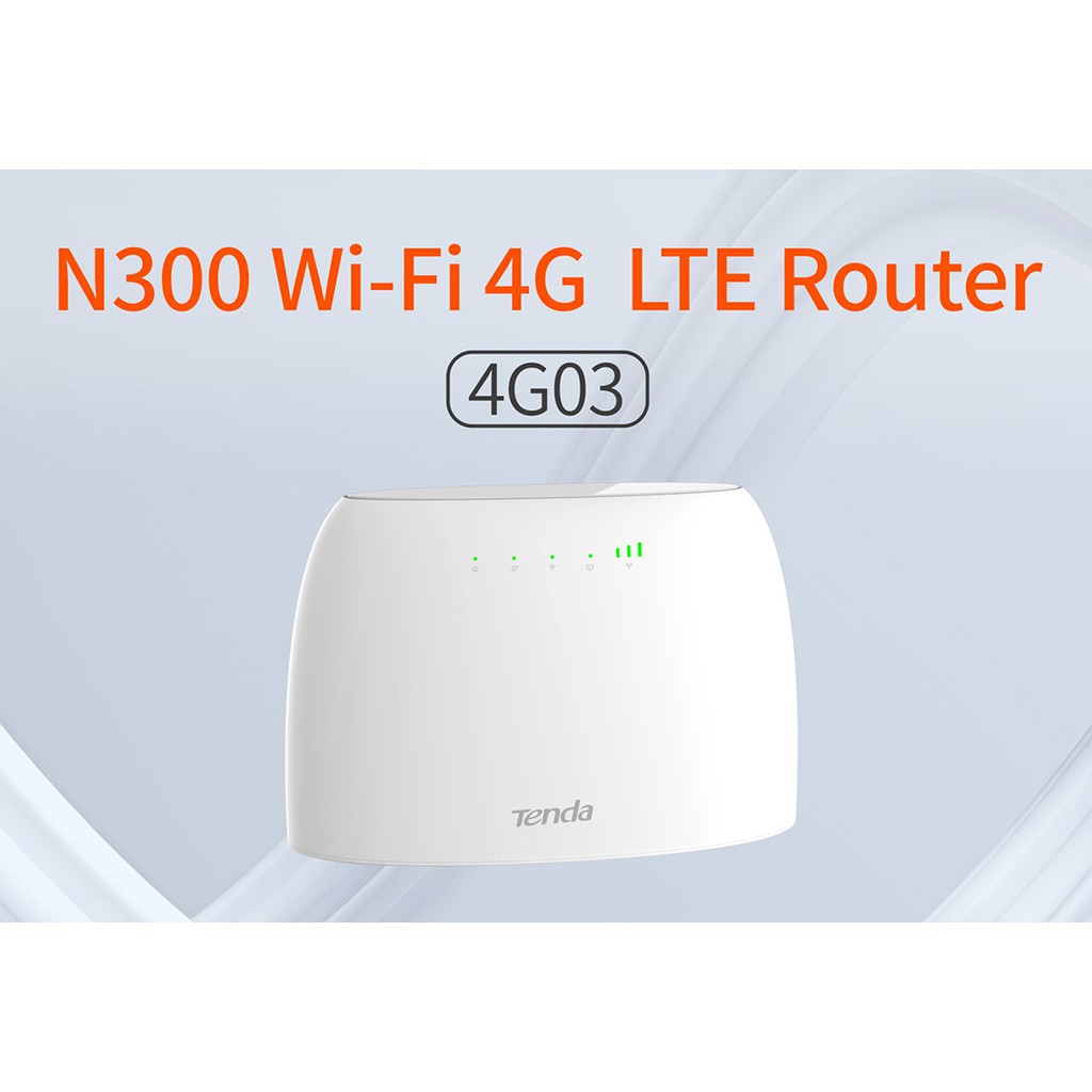 Bộ phát wifi 4G Router WiFi dùng Sim 4G LTE chính hãng Tenda 4G03 N300