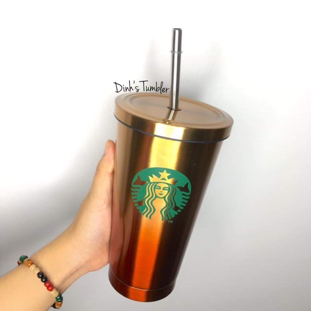 Ly - Bình Giữ Nhiệt Starbucks 500ml + Tặng Kèm Ống Hút Inox (ảnh thật )