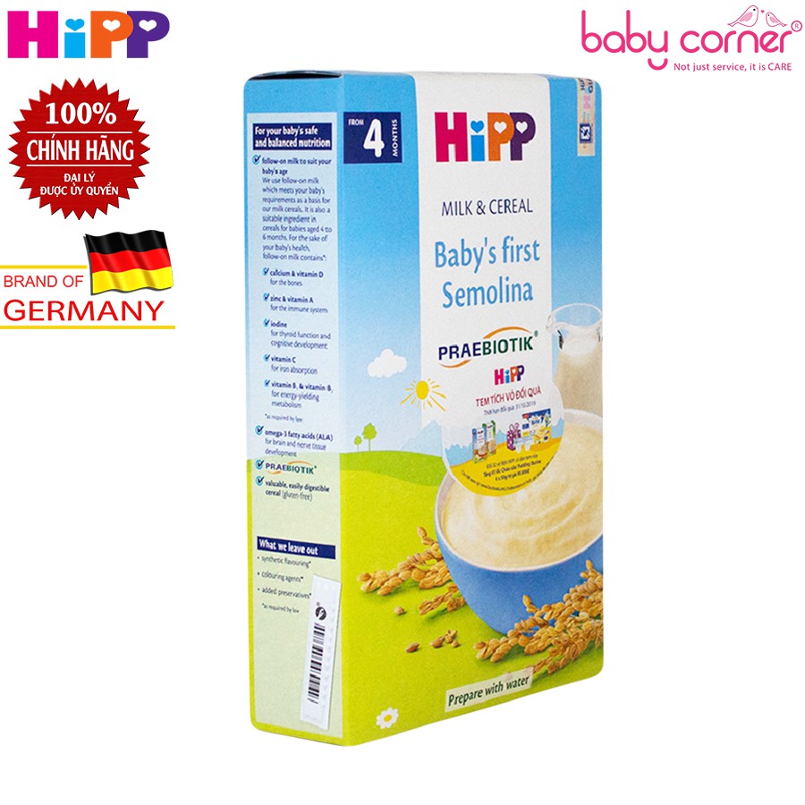 [Date 30/11/2021] Bột Ăn Dặm HiPP's Baby Frist Semolina Cho Bé Từ 4 Tháng Tuổi