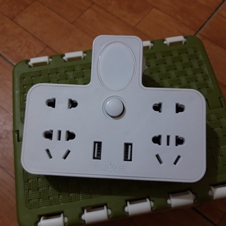 Bộ ổ điện chia 2 cổng USB có đèn led
