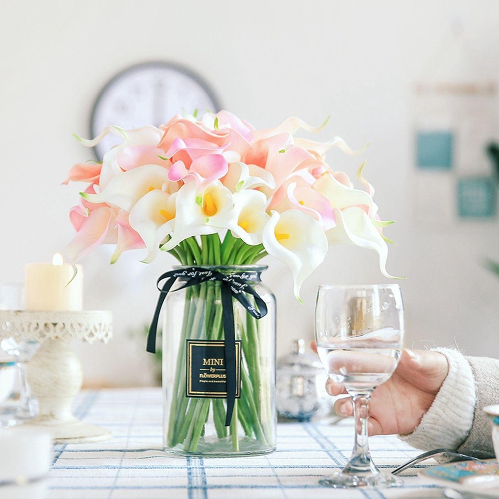 5 Cành Hoa Calla Lilies Giả Bằng Lụa Trang Trí Nhà Cửa
