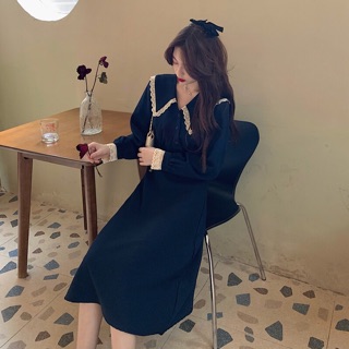 Đầm tay dài phối ren (sẵn)
