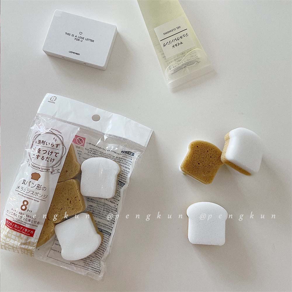 Set 8 Miếng Bọt Biển Lau Mặt Kính Phòng Tắm Bằng Thép Không Gỉ Nhật Bản