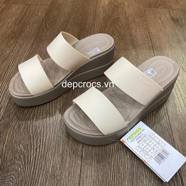 Hạ Giá. - (Cao cấp) Dép xuồng cross brooklyn 5 phân, dép cross brooklyn đế bánh mỳ, dép cross nữ đế cao - Cross house