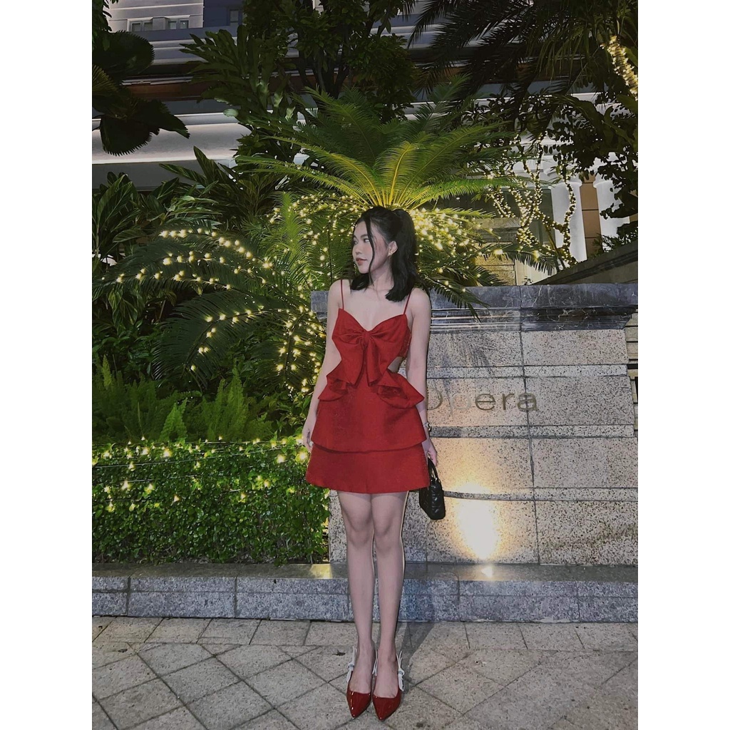 ĐẦM DÂY CUT EO 3 MÀU SANG CHẢNH - HOLIDAY DRESS
