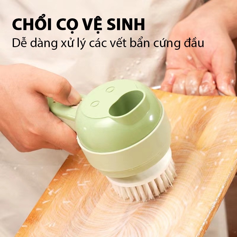 [HÀNG ĐỦ BỘ 5 PHỤ KIỆN] Máy xay cầm tay 4in1, máy xay thái lát đa năng công suất 45W, pin sạc 1500mAh, dung tích 200ml