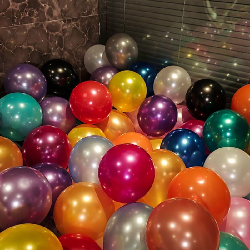 [30cm] Set 50 Bong bóng in 5 mặt cao su siêu dày in hoạ tiết trang trí sinh nhật, trang trí tiệc gia đình