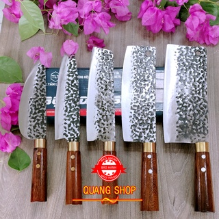 Dao bộ 5 dao chặt thái siêu sắc bén thép nhíp 100% dập vân chống dính cao cấp